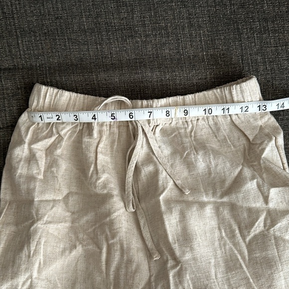 SHEIN: Wide Leg, Side Slit Linen Pants, Size M - Picture 5 of 6